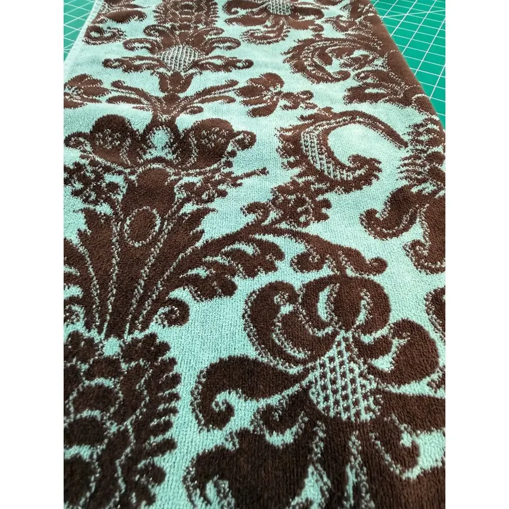 BIANCA Exclusive Portugal Damask Bath Towel 100% Cotton Blue Brown 48x27 Luxury